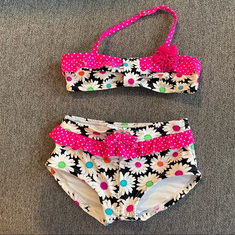 Girl’s Breaking Waves Floral Bikini